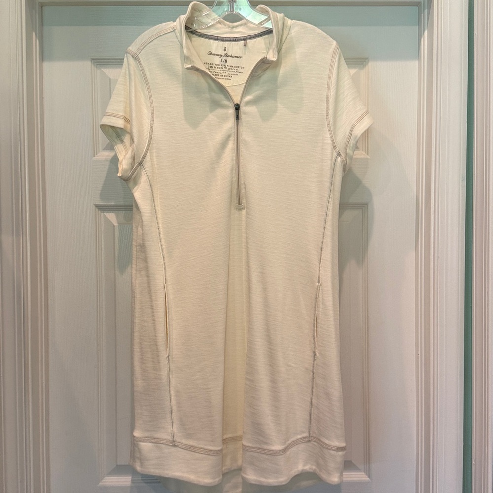 Tommy Bahama half-zip Tobago Dress in Coconut, Size Large
